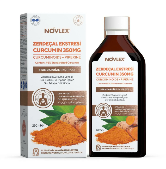 Novlex Zerdeçal (Curcumin - Turmeric) ve Piperin Ekstraktı (Ekstresi) 250ml