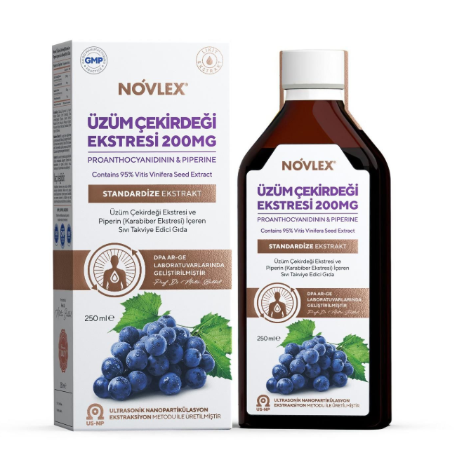 Novlex  Üzüm Çekirdeği ve Piperin Ekstraktı (Ekstresi) 250ml